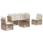 Sodo Sofų Rinkinys 6 pcs Smėlio poliratanas