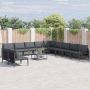 Sodo Sofų Rinkinys su pagalve 12 pcs Juoda Plienas