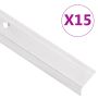 Profiliai laiptams, 15vnt., sidabro, 100cm, aliuminis, L formos