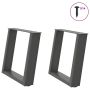 Kavos staliuko kojelės, 2 vnt., antracito spalvos, 50x(42-43) cm, plienas
