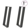 Konsolinio stalo kojos, U formos, 2 vnt., antracito spalvos, 38x(72-73) cm, plienas