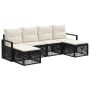 Sodo Sofų Rinkinys 6 pcs Juoda poliratanas