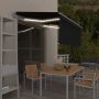 Markizė su uždanga/LED/vėjo jutikliu, antracito, 3,5x2,5m