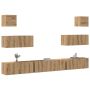 7 dalių sieninis televizoriaus spintelės komplektas Artisan Oak