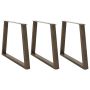 Valgomojo stalo kojelės, V formos, 3 vnt., natūralus plienas, 100 x (72-73,3) cm, plienas