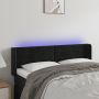 Galvūgalis su LED, juodos spalvos, 147x16x78/88cm, aksomas
