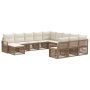 Sodo Sofų Rinkinys 12 pcs Smėlio poliratanas