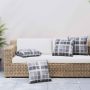 Lauko pagalvė Languotas 4 pcs PilkasCheck 60 x 60 cm Audinys