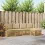 Lauko sofos komplektas 5 pcs Balta ir kreminė Poliesteris