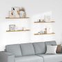 Sieninė lentyna 4 pcs Smėlio 100 x 9 x 3 cm Apdirbta mediena