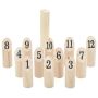 Žaidimo Number Kubb rinkinys su krepšiu, 13 dalių, pušis