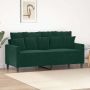 Dvivietė sofa, tamsiai žalios spalvos, 140cm, aksomas