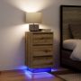 naktinė spintelė su LED lemputėmis Artisan ąžuolas 38x34x65 cm