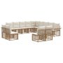 Lauko sofos komplektas 13 pcs Natūralus ir grietinėlės baltas