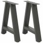 Kavos staliuko kojelės, 2 vnt., antracito spalvos, 50x(42-43) cm, plienas