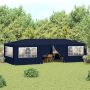 Proginė palapinė su šoninėmis sienomis, mėlyna, 4x9m, 90g/m²