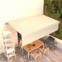 Automatiniu būdu ištraukiama markizė su uždanga, kreminė, 6x3m