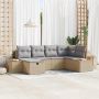 Sodo Sofų Rinkinys su pagalve 6 pcs Smėlio poliratanas