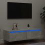 TV spintelė su LED apšvietimu, betono pilka, 100X35,5x25 cm