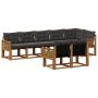 Lauko sofos komplektas su pagalve 8 pcs Natūrali ir juoda