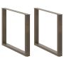 Valgomojo stalo kojelės, U formos, 3 vnt., natūralus plienas, 100 x (72-73) cm, plienas