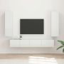 TV spintelių komplektas 3 pcs Aukštai blizganti balta