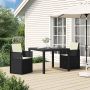 Sodo valgomojo komplektas 3 pcs Antracito ir kreminė PP