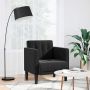 Sofa-kėdė su porankiais, juoda, 53 cm, aksominė