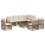 Sodo Sofų Rinkinys 9 pcs Smėlio poliratanas