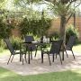 Sodo valgomojo komplektas 5 pcs Juoda Miltelinis plienas