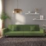 Dvivietė sofa-lova su dvejomis pagalvėmis, žalia, aksomas