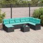 Sodo Sofų Rinkinys su pagalve 9 pcs Juoda Poli ratanas