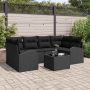 Sodo Sofų Rinkinys 7 pcs Juoda Poli ratanas, plienas ir stiklas