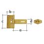 Durų skląstis Domax 613201/871101, geltona, 150 mm x 100 mm