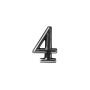 Numeris "4" CR 4, chromo spalvos, 5 cm