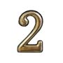 Numeris "2" N1011, žalvario spalvos, 5 cm