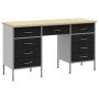 Darbo spinta su stalčių 3 pcs Juoda 150 x 55 x 85 cm