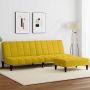 Dvivietė sofa-lova su pakoja, geltonos spalvos, aksomas