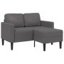 Dvivietė sofa su šezlongu, L formos, pilka, 125 cm, dirbtinė oda