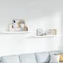 Pakabinamos lentynos, 2vnt., baltos, 120x23,5x3,8cm, MDF