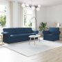 Sofa 2 pcs Mėlyna 245 x 82 x 80 cm audinys