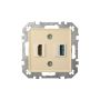 Lizdas HDMI+USB LIREGUS EPSILON, smėlio spalvos