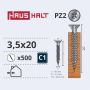 Medsraigčiai Haushalt, 3,5 x 20 mm, ZN, PZ2, 500 vnt.