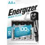 Elementai ENERGIZER MAX PLUS AA/LR06, 1,5V, 4 vnt.
