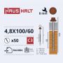 Savisriegiai Haushalt, DIN 7504K, 4,8 x 100/60 mm, 50 vnt.