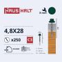 SAVISRIEGIAI 4,8X28 MED+EPDM RAL6005 (250-8)