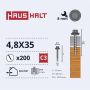 SAVISRIEGIAI 4,8X35 MED+EPDM RAL7037 (200-12)