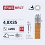 Savisriegiai Haushalt, DIN 7504K, 4.8 x 35 mm, 1 vnt.