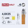 Savisriegiai Haushalt, DIN 7504K, 4,8 x 35 mm, 200 vnt.
