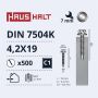Savisriegiai Haushalt, DIN 7504K, 4,2 x 19 mm, 500 vnt.